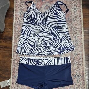 TANKINI NAVY AND WHITE